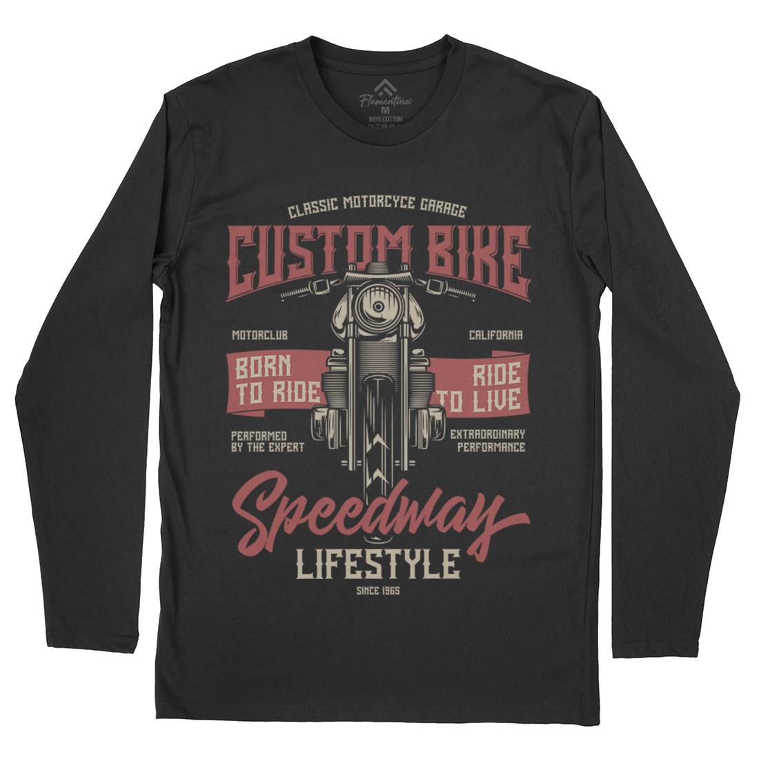 Speedway Mens Long Sleeve T-Shirt Motorcycles B831