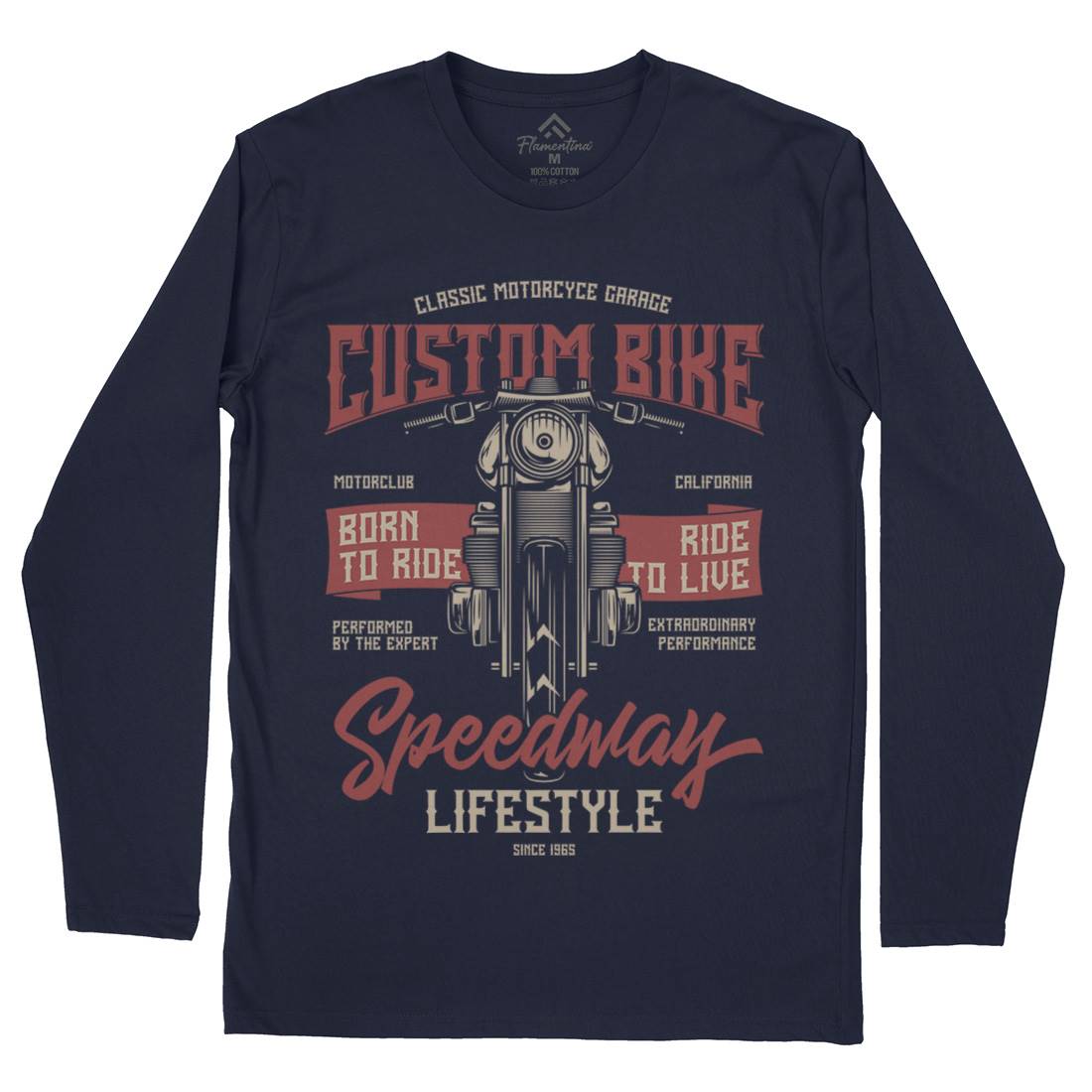 Speedway Mens Long Sleeve T-Shirt Motorcycles B831