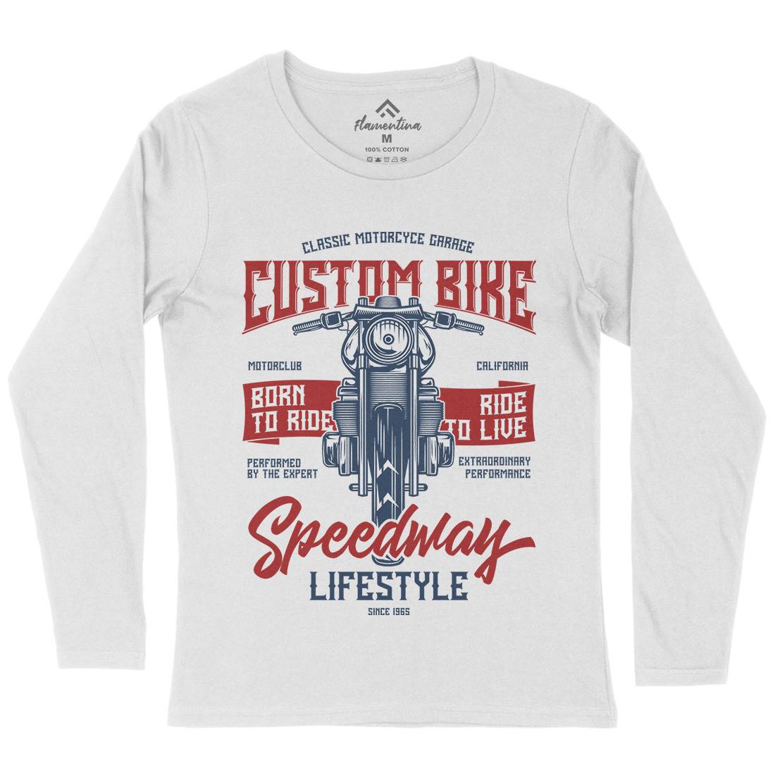 Speedway Womens Long Sleeve T-Shirt Motorcycles B831