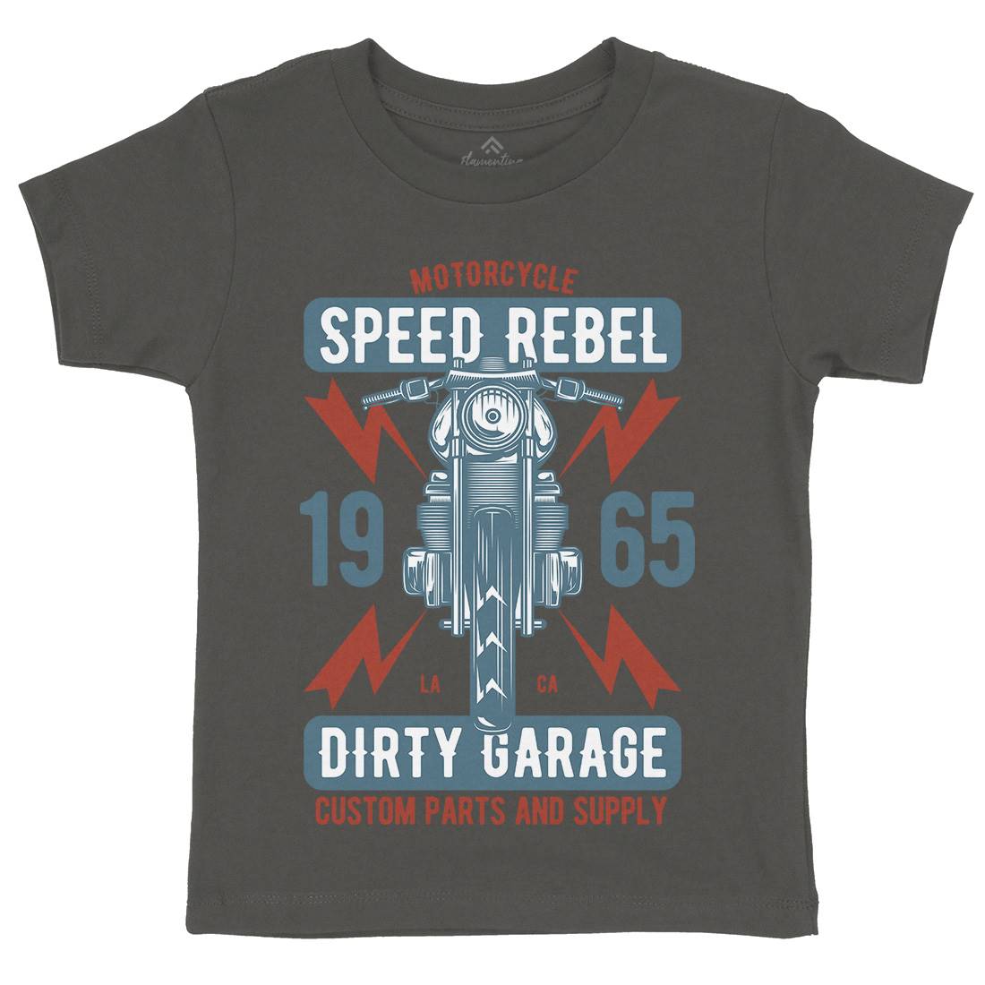 Speed Rebel Kids Organic Crew Neck T-Shirt Motorcycles B832