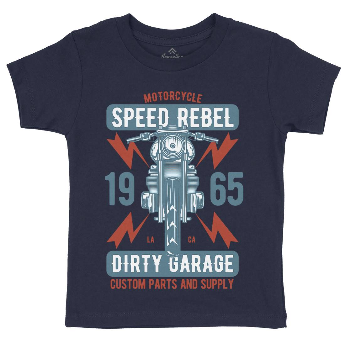Speed Rebel Kids Organic Crew Neck T-Shirt Motorcycles B832