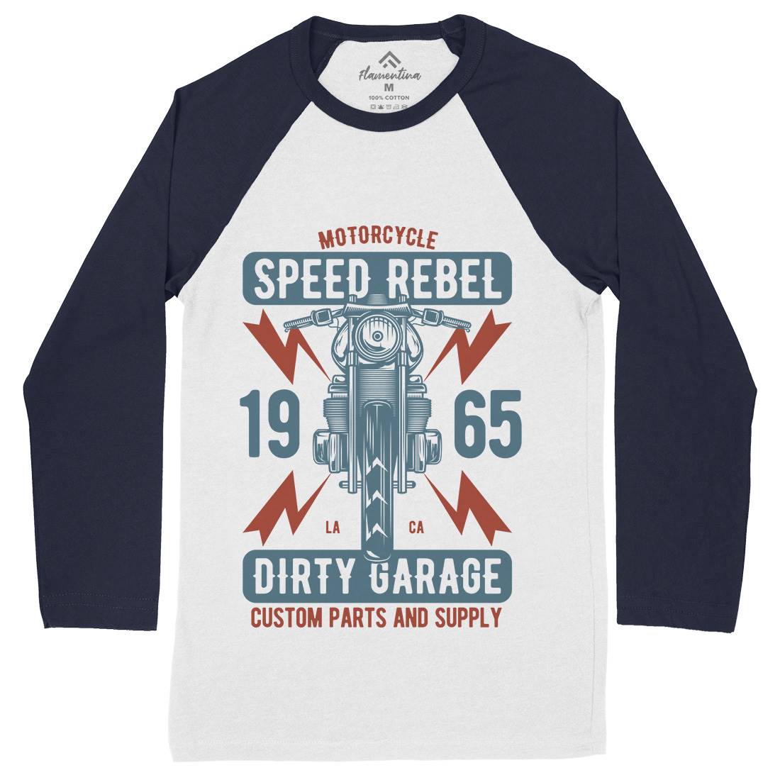 Speed Rebel Mens Long Sleeve Baseball T-Shirt Motorcycles B832