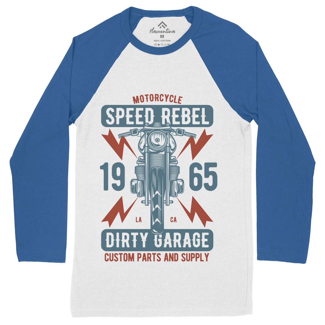 Speed Rebel Mens Long Sleeve Baseball T-Shirt Motorcycles B832