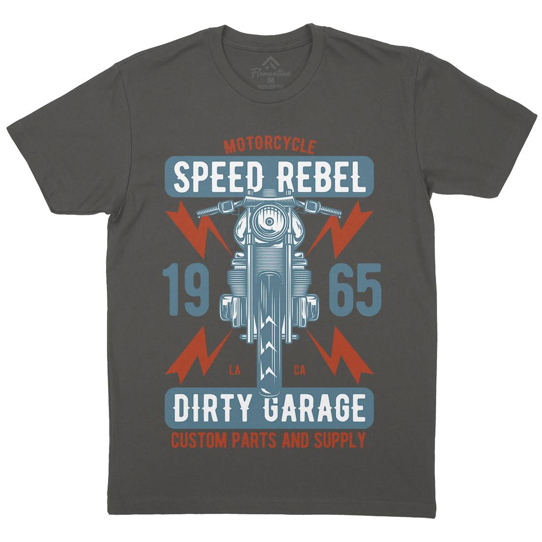 Speed Rebel Mens Organic Crew Neck T-Shirt Motorcycles B832