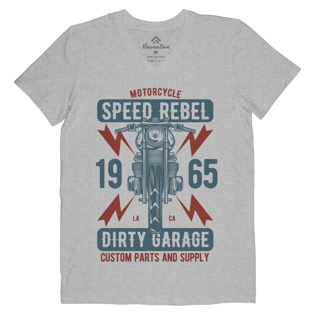 Speed Rebel Mens V-Neck T-Shirt Motorcycles B832
