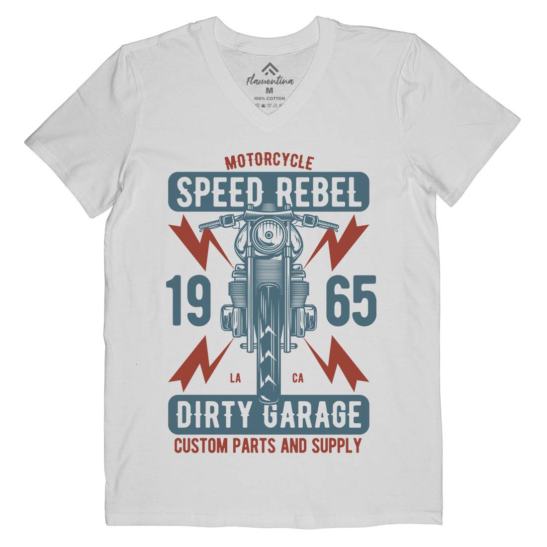 Speed Rebel Mens V-Neck T-Shirt Motorcycles B832