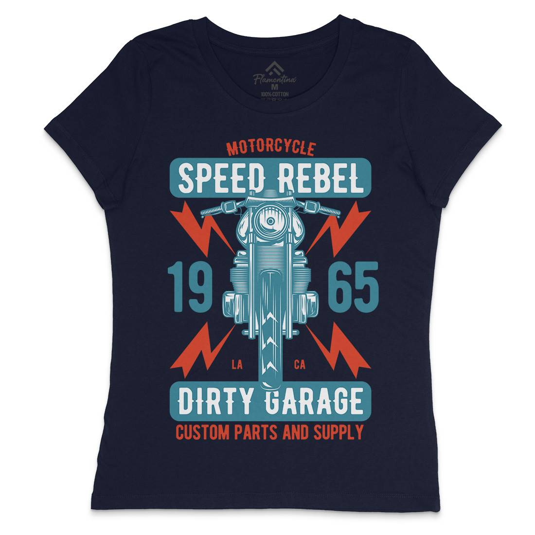 Speed Rebel Womens Crew Neck T-Shirt Motorcycles B832