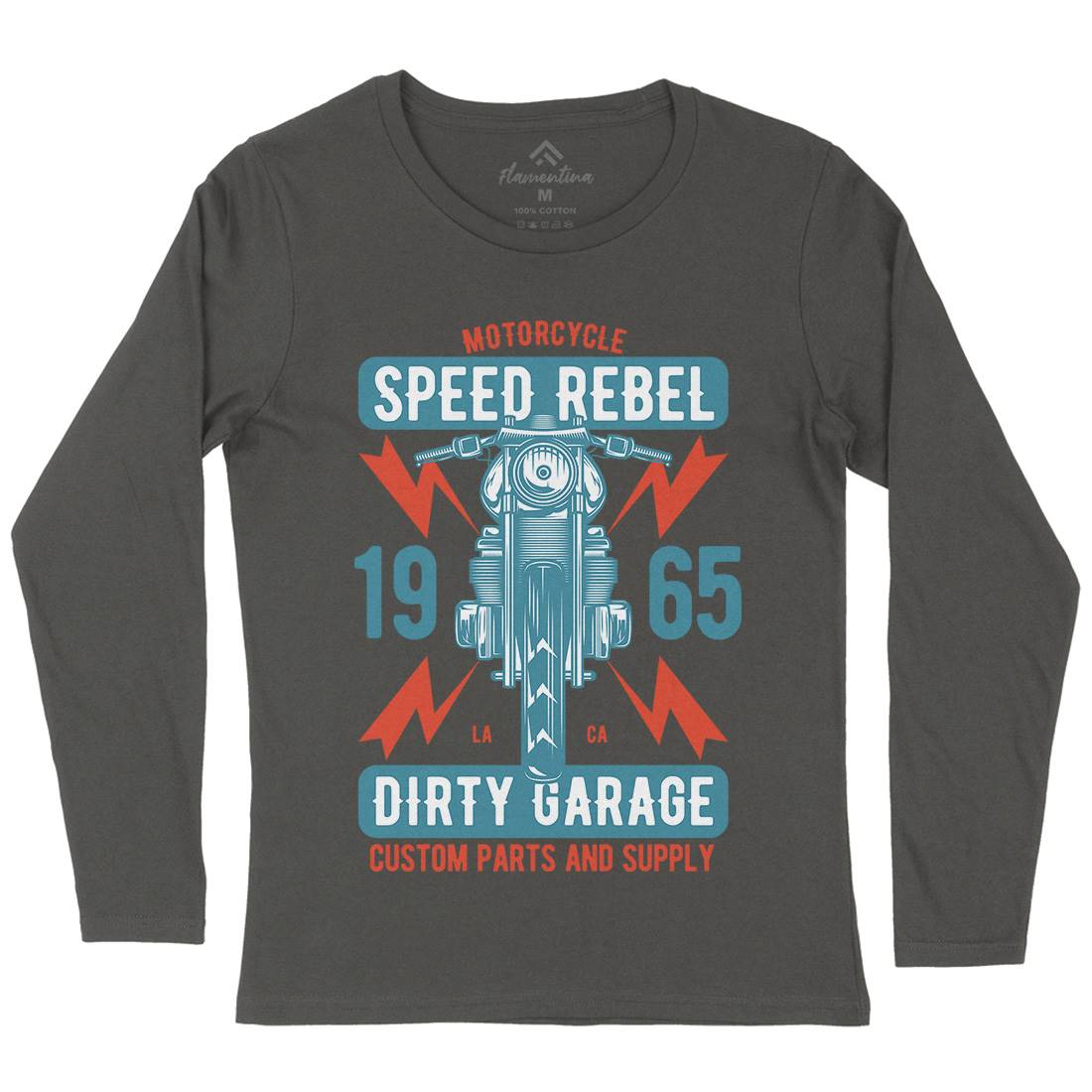 Speed Rebel Womens Long Sleeve T-Shirt Motorcycles B832