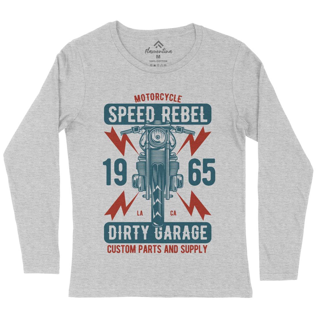 Speed Rebel Womens Long Sleeve T-Shirt Motorcycles B832