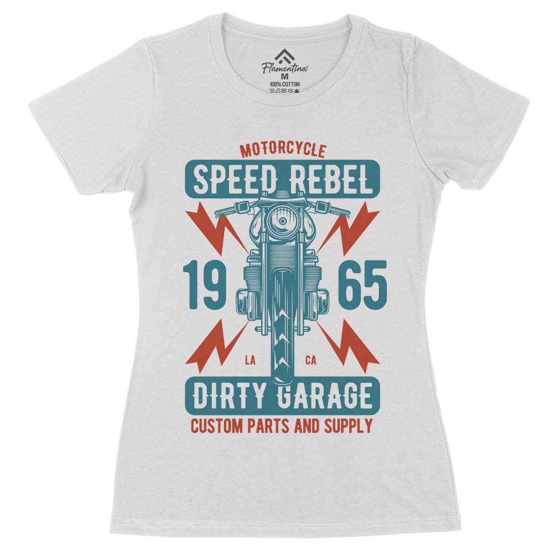 Speed Rebel Womens Organic Crew Neck T-Shirt Motorcycles B832