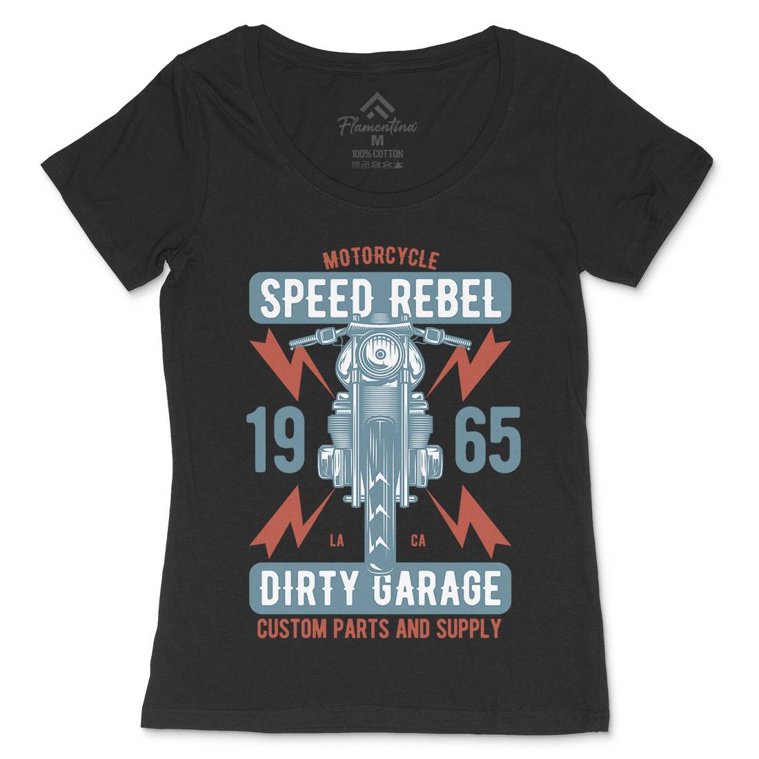 Speed Rebel Womens Scoop Neck T-Shirt Motorcycles B832