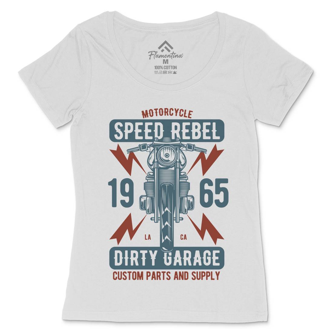 Speed Rebel Womens Scoop Neck T-Shirt Motorcycles B832
