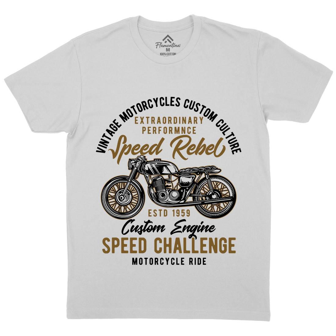 Speed Rebel Mens Crew Neck T-Shirt Motorcycles B833
