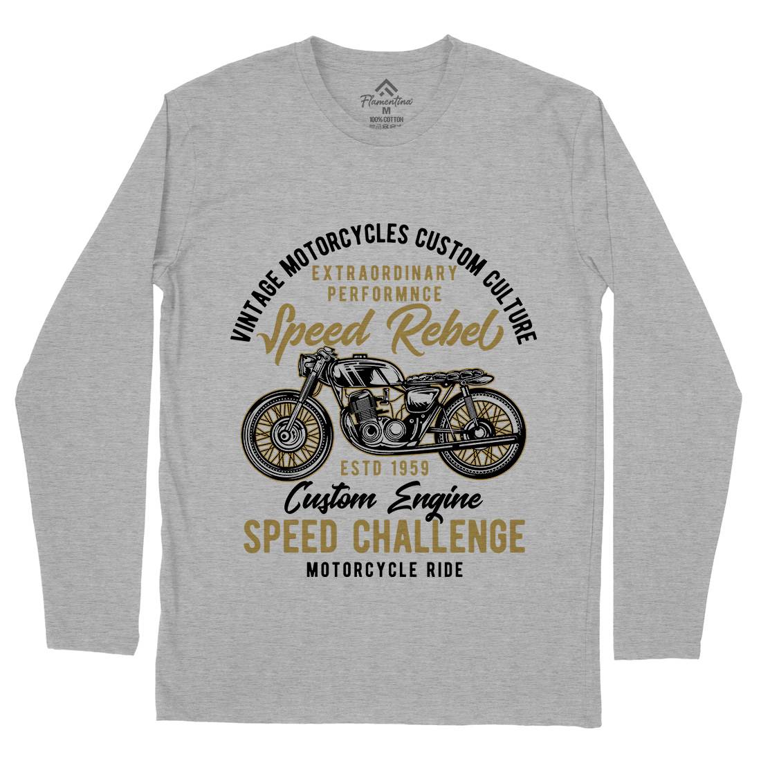 Speed Rebel Mens Long Sleeve T-Shirt Motorcycles B833