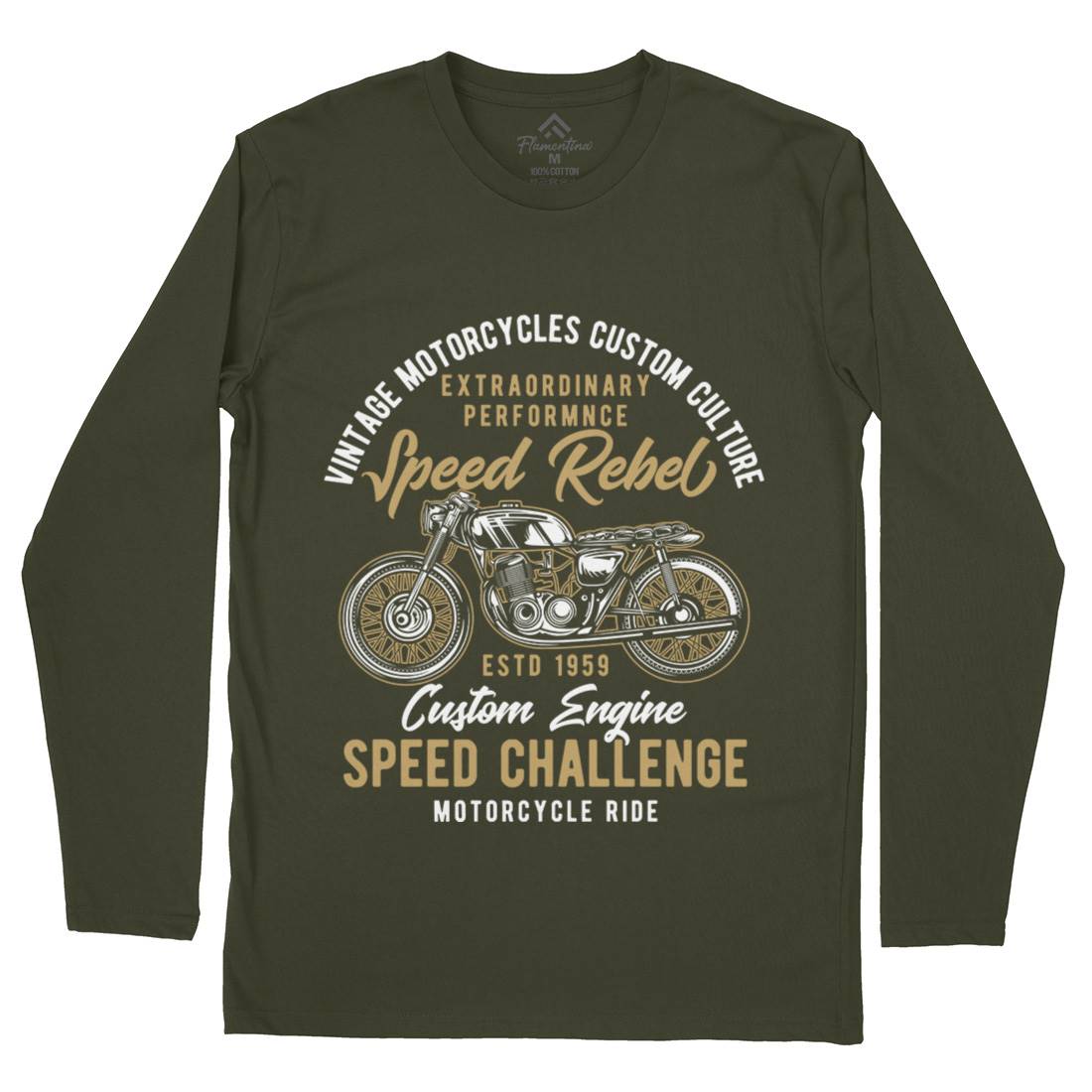 Speed Rebel Mens Long Sleeve T-Shirt Motorcycles B833