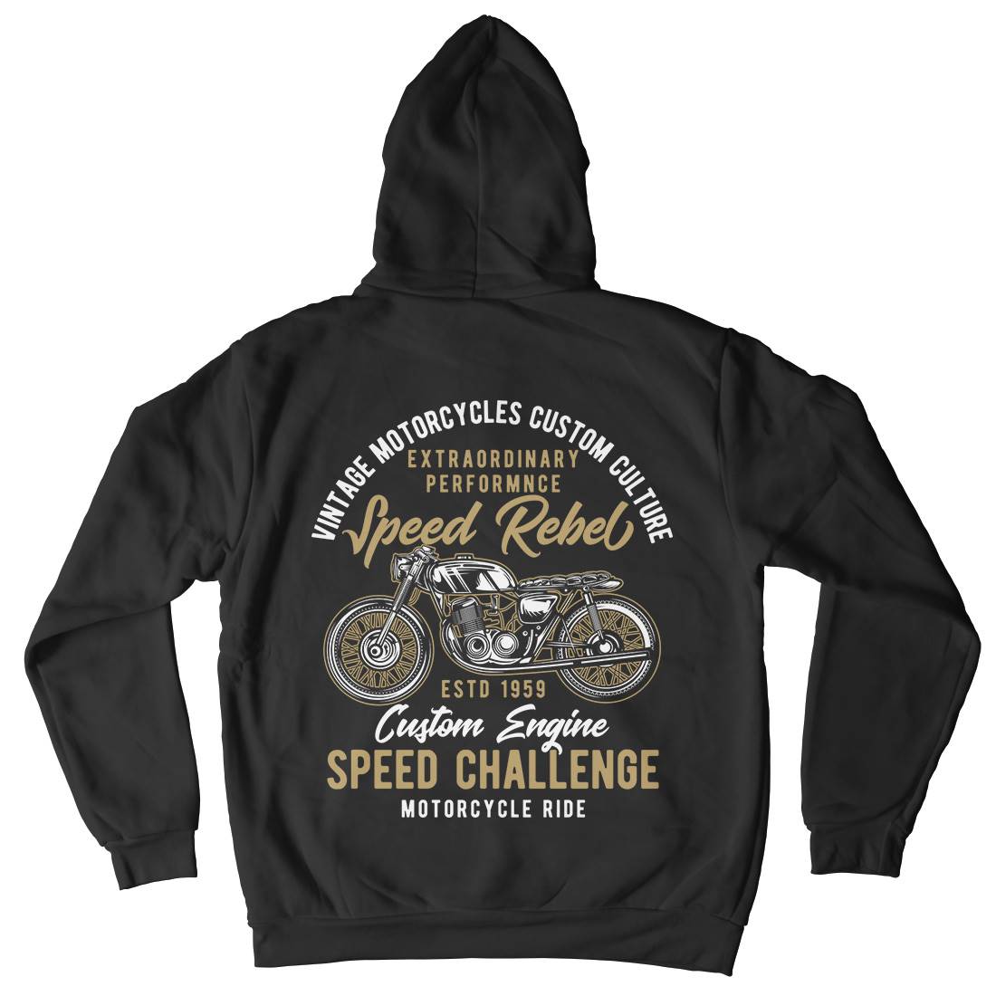 Speed Rebel Mens Hoodie With Pocket Motorcycles B833