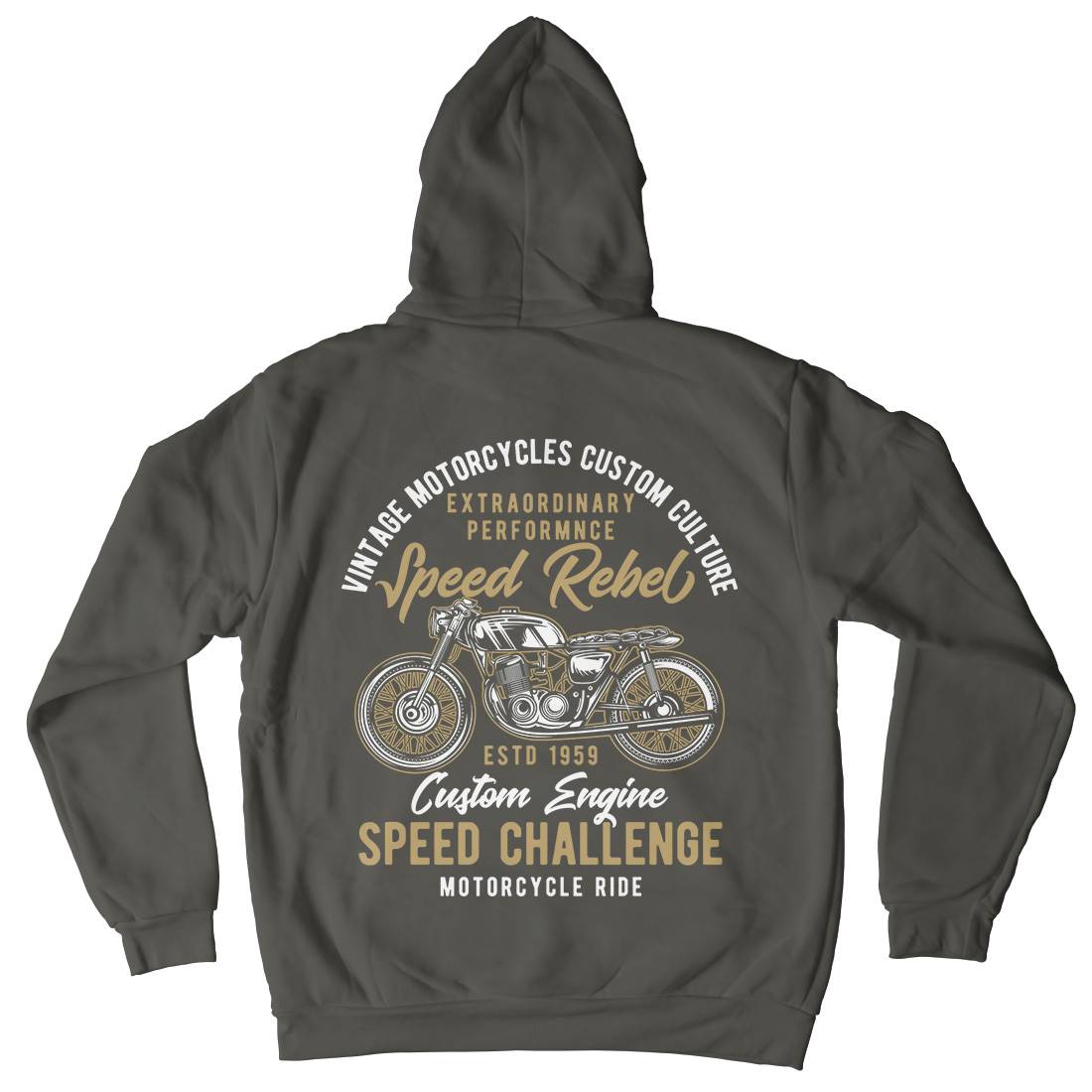Speed Rebel Mens Hoodie With Pocket Motorcycles B833