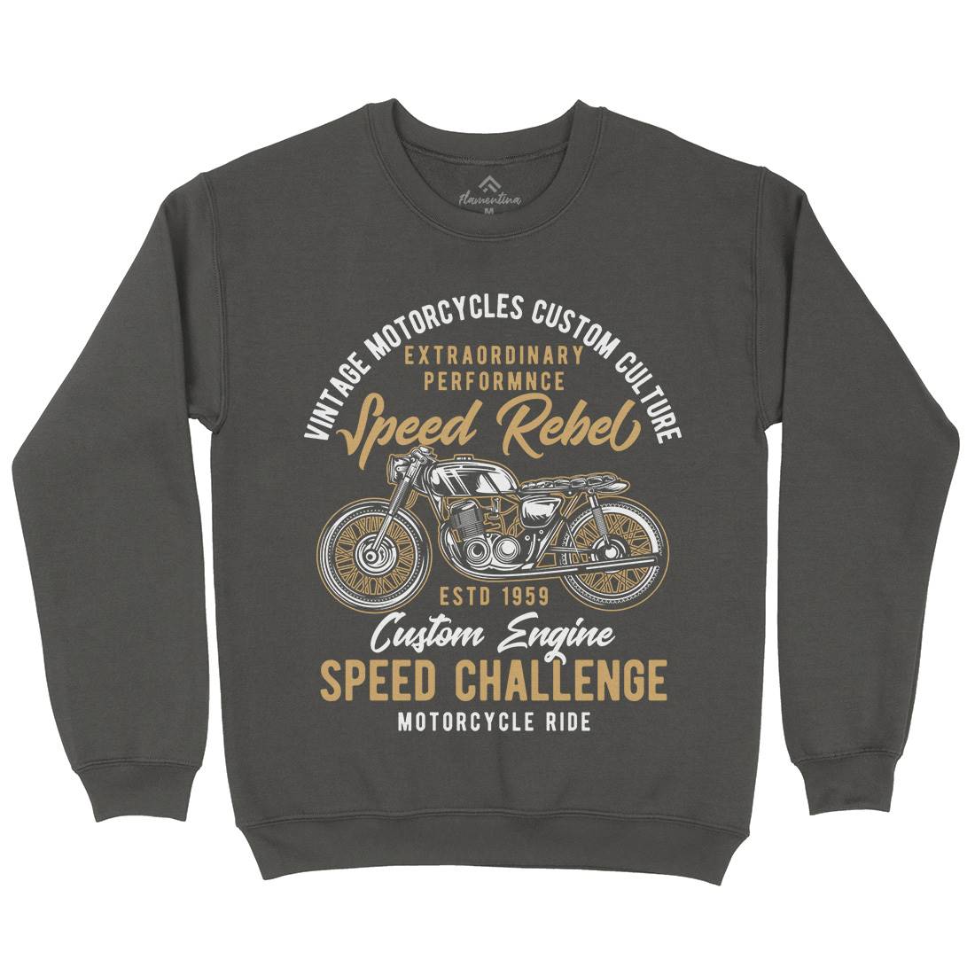 Speed Rebel Mens Crew Neck Sweatshirt Motorcycles B833