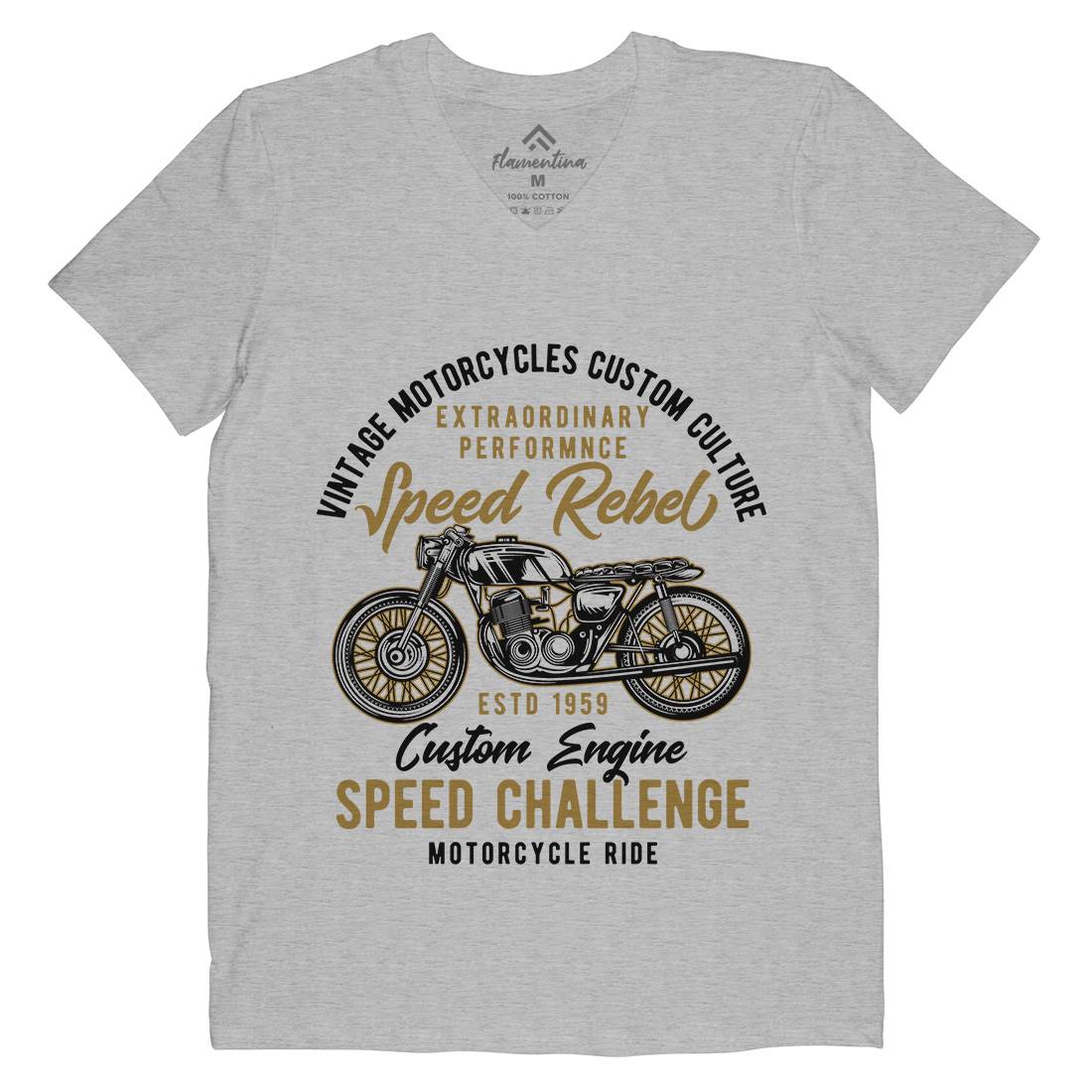 Speed Rebel Mens V-Neck T-Shirt Motorcycles B833