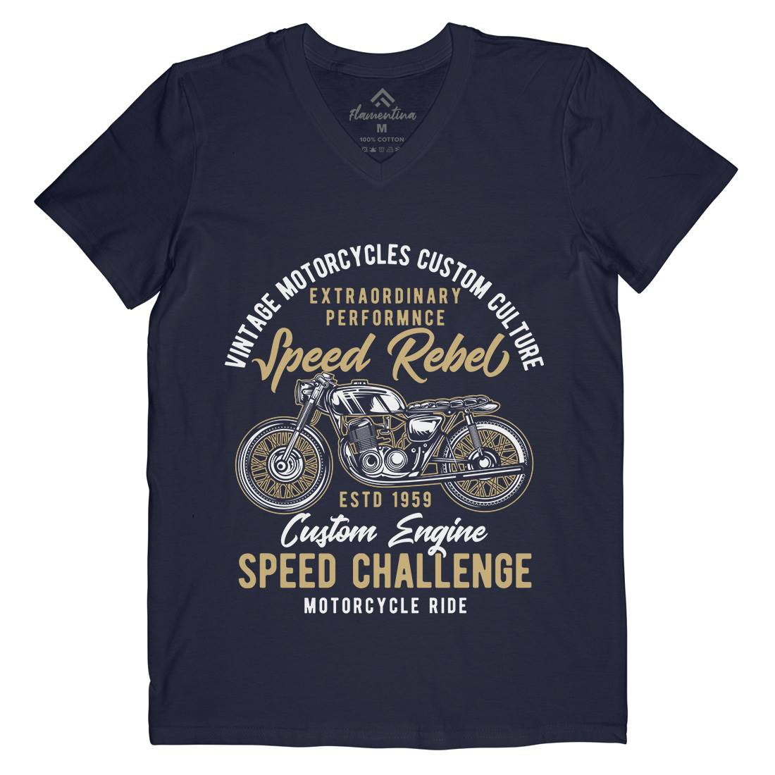Speed Rebel Mens V-Neck T-Shirt Motorcycles B833
