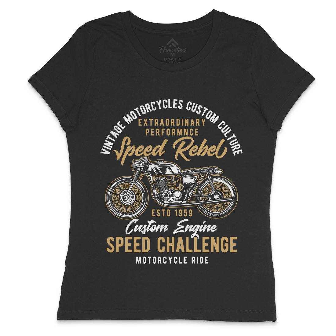 Speed Rebel Womens Crew Neck T-Shirt Motorcycles B833
