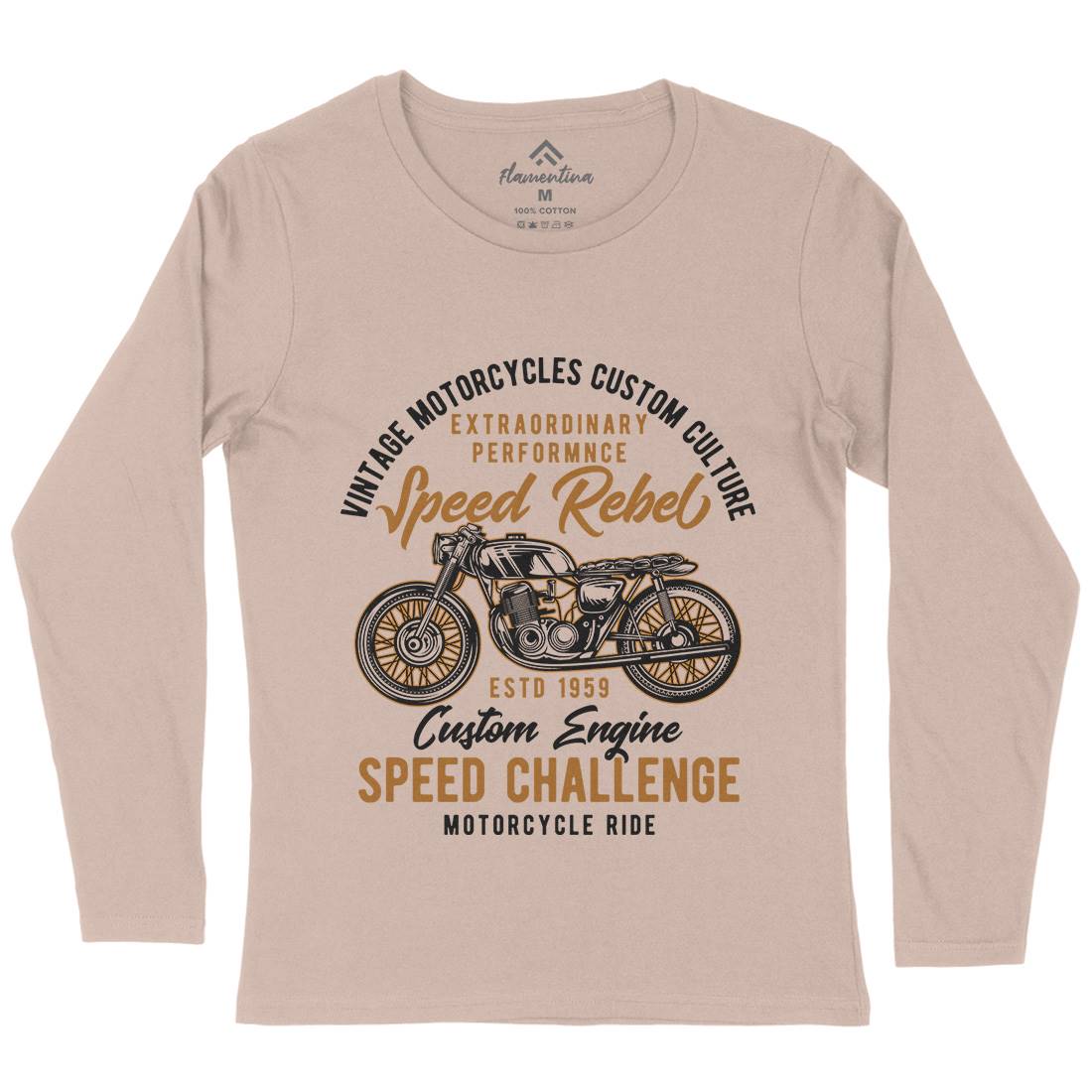 Speed Rebel Womens Long Sleeve T-Shirt Motorcycles B833