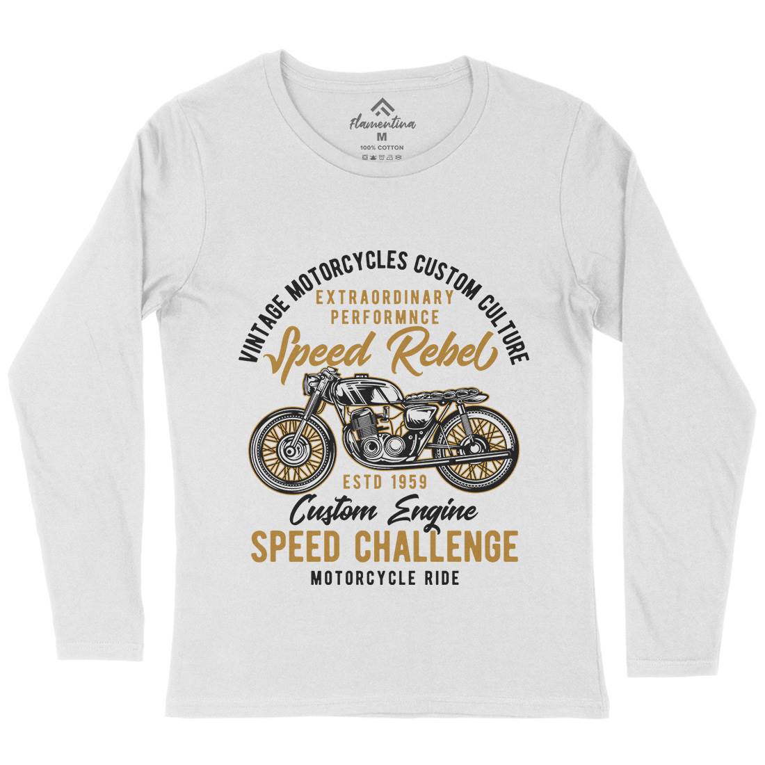 Speed Rebel Womens Long Sleeve T-Shirt Motorcycles B833