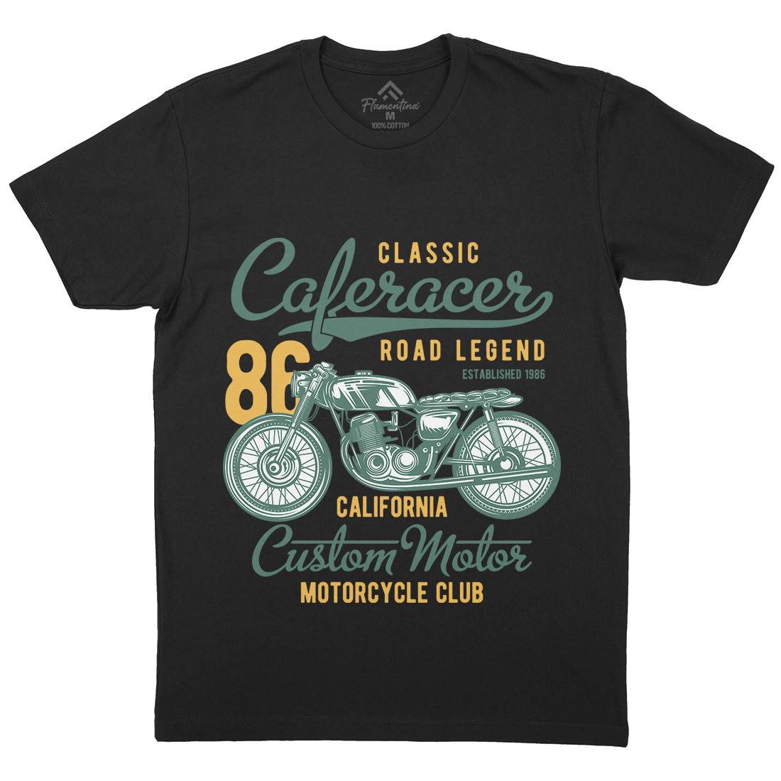 Caferacer Mens Crew Neck T-Shirt Motorcycles B834