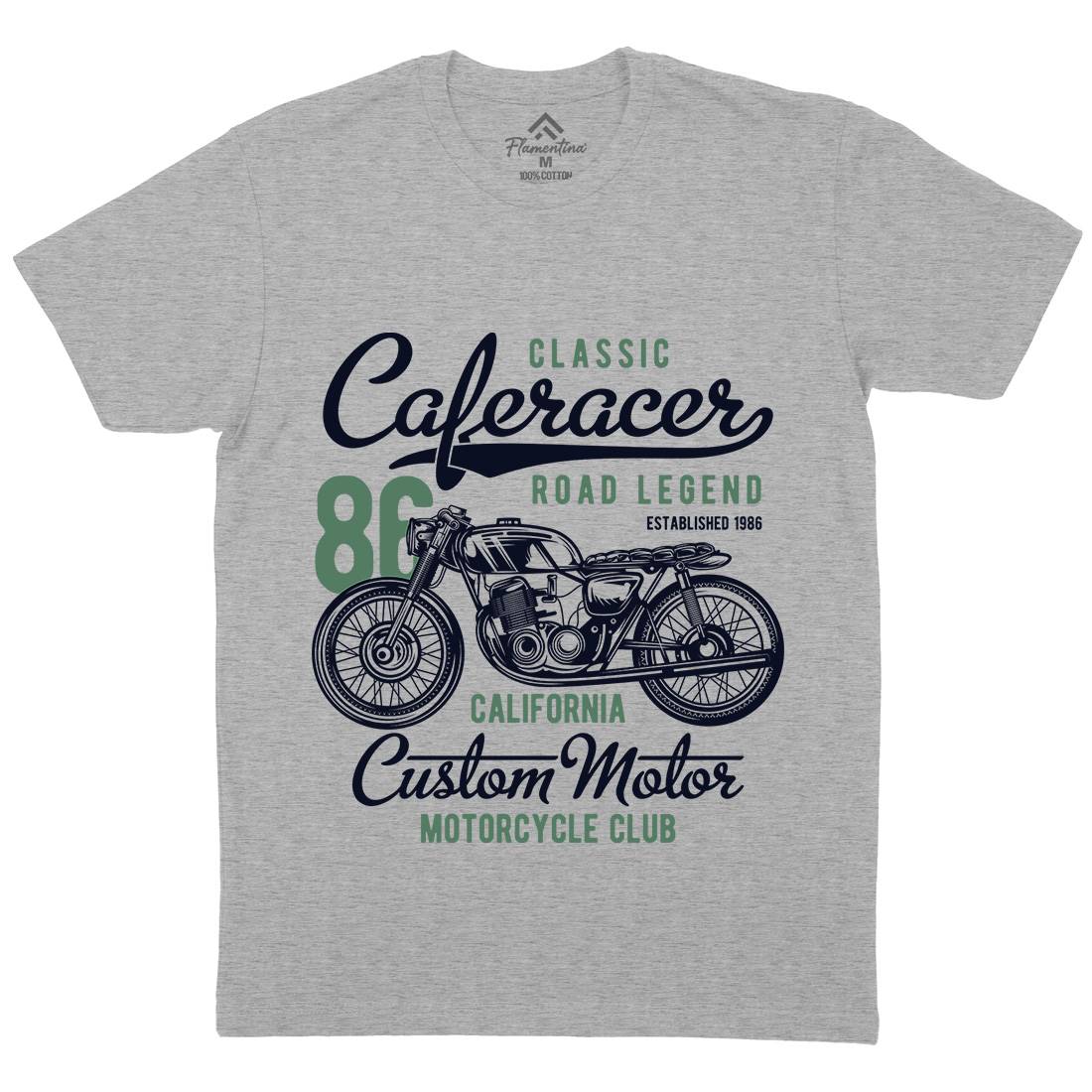 Caferacer Mens Crew Neck T-Shirt Motorcycles B834