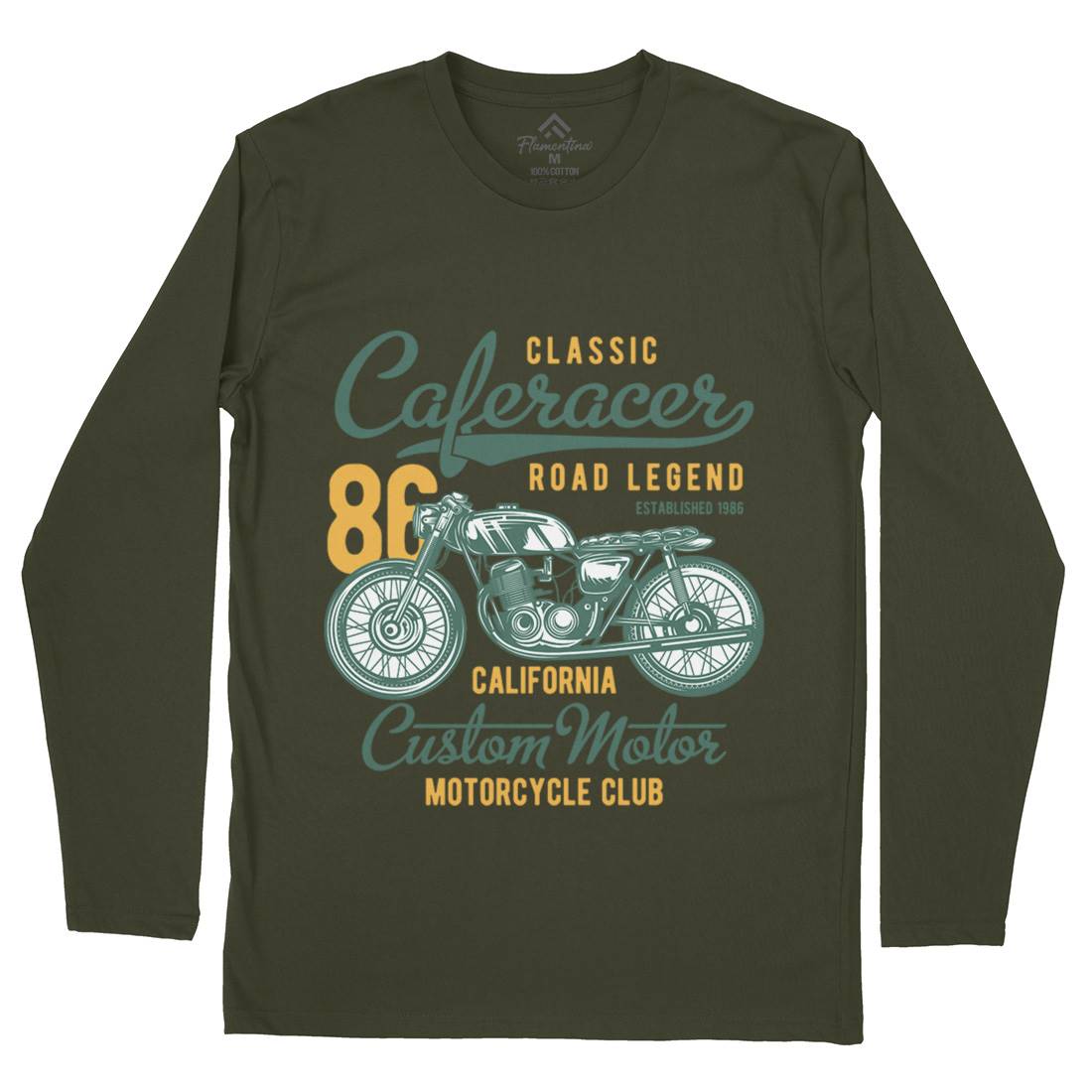 Caferacer Mens Long Sleeve T-Shirt Motorcycles B834