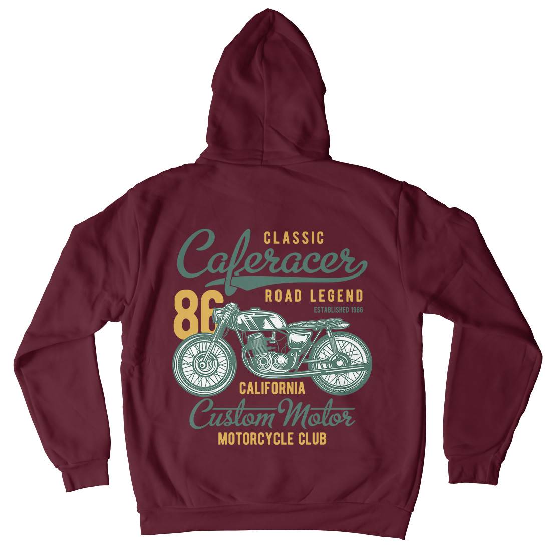 Caferacer Mens Hoodie With Pocket Motorcycles B834