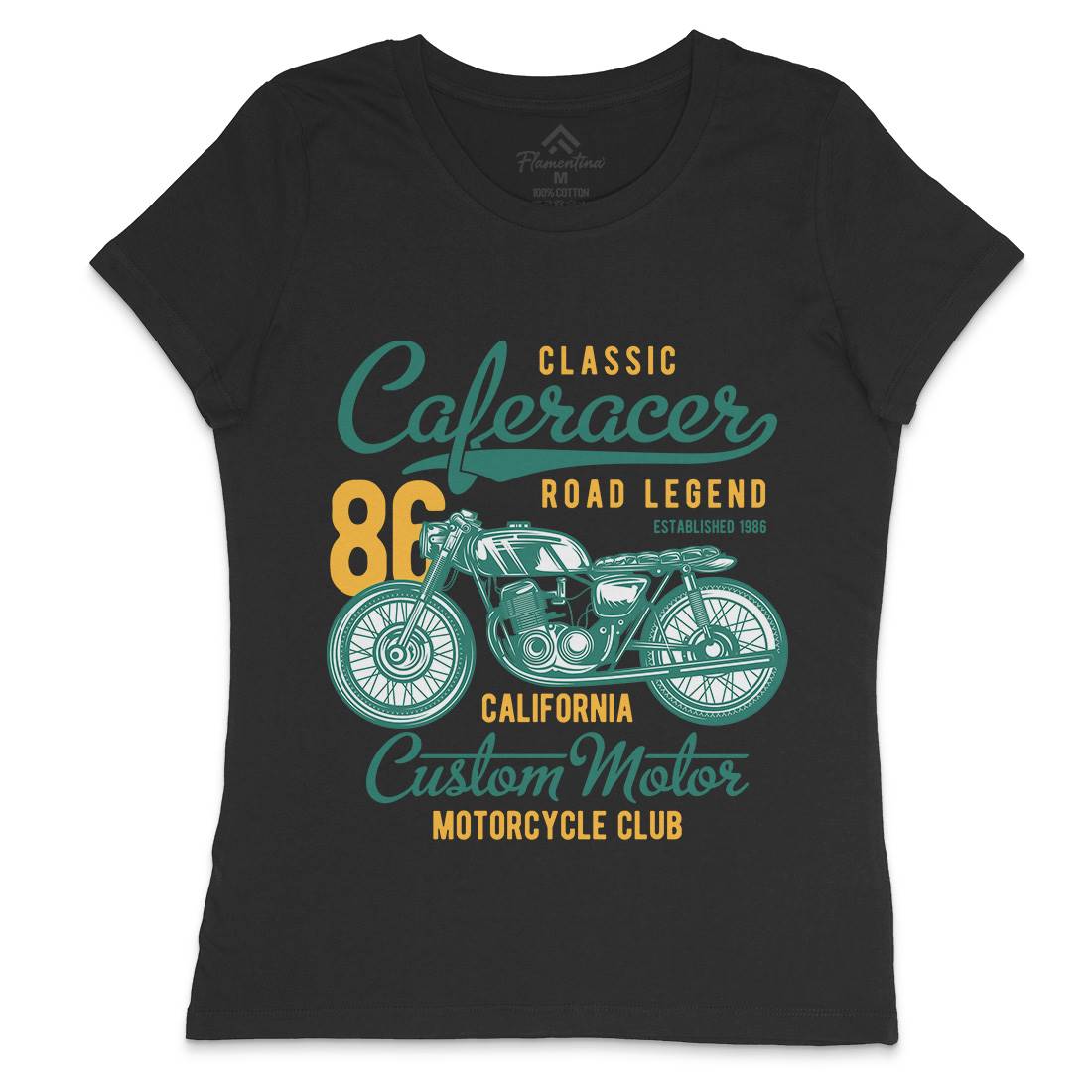 Caferacer Womens Crew Neck T-Shirt Motorcycles B834