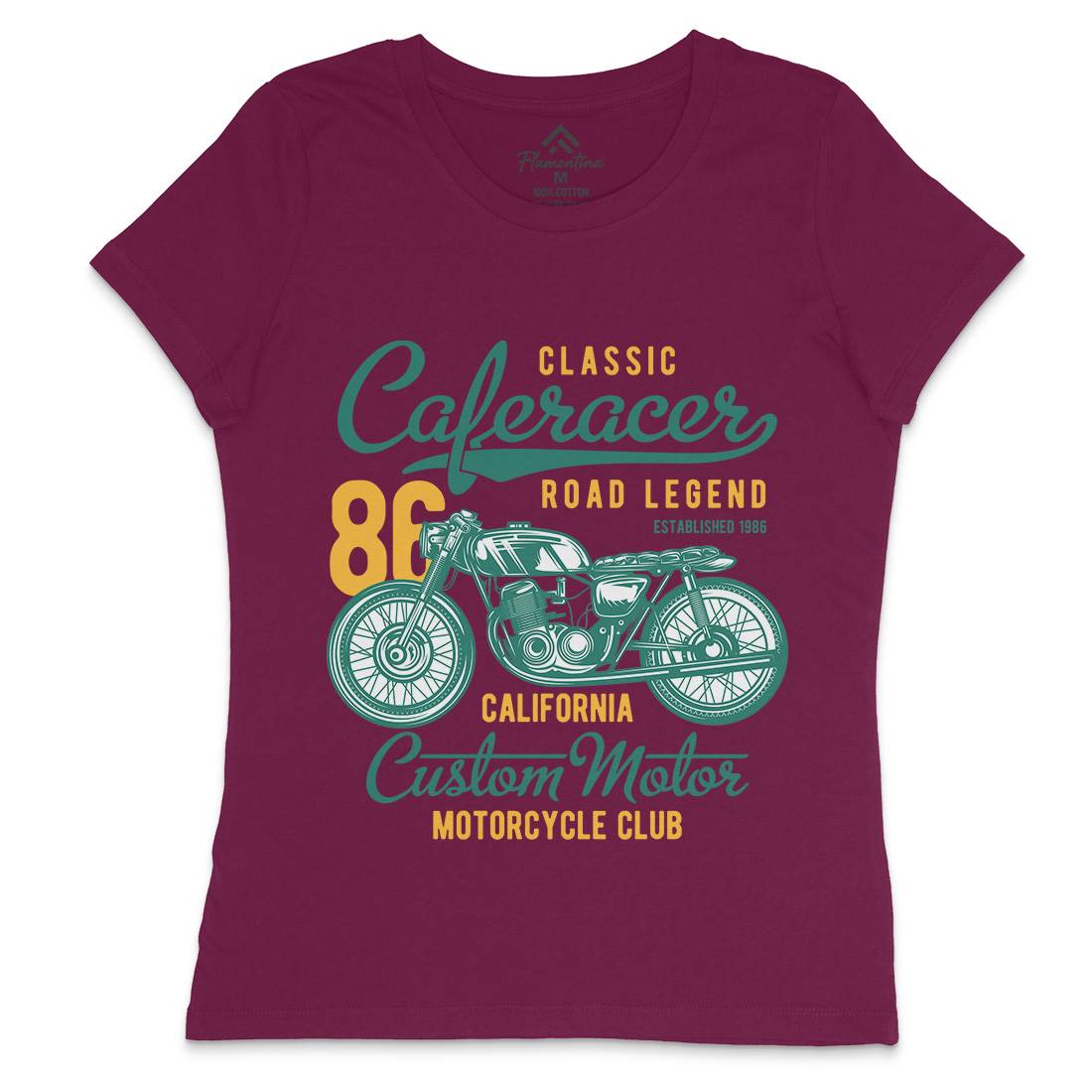 Caferacer Womens Crew Neck T-Shirt Motorcycles B834