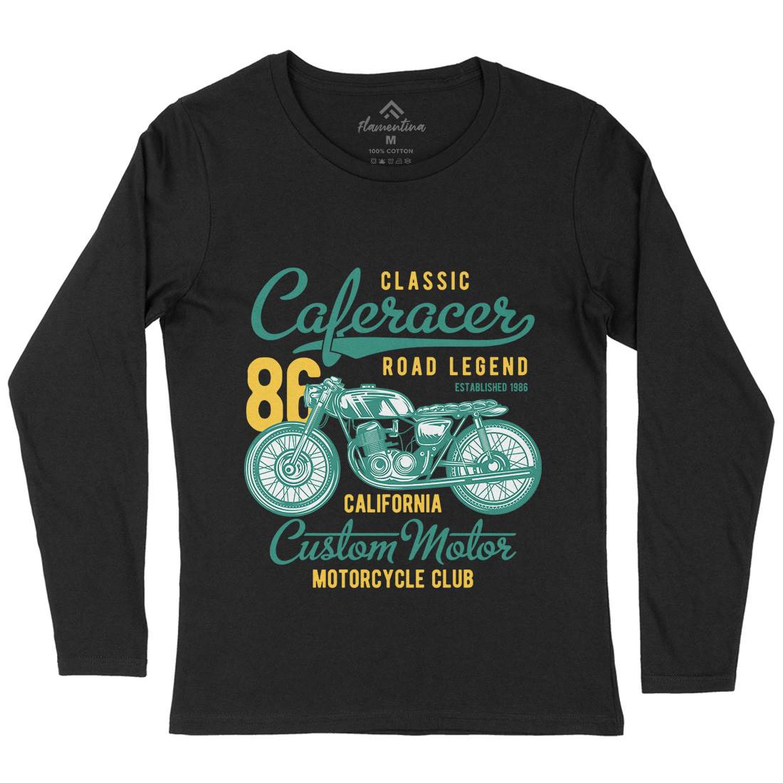 Caferacer Womens Long Sleeve T-Shirt Motorcycles B834