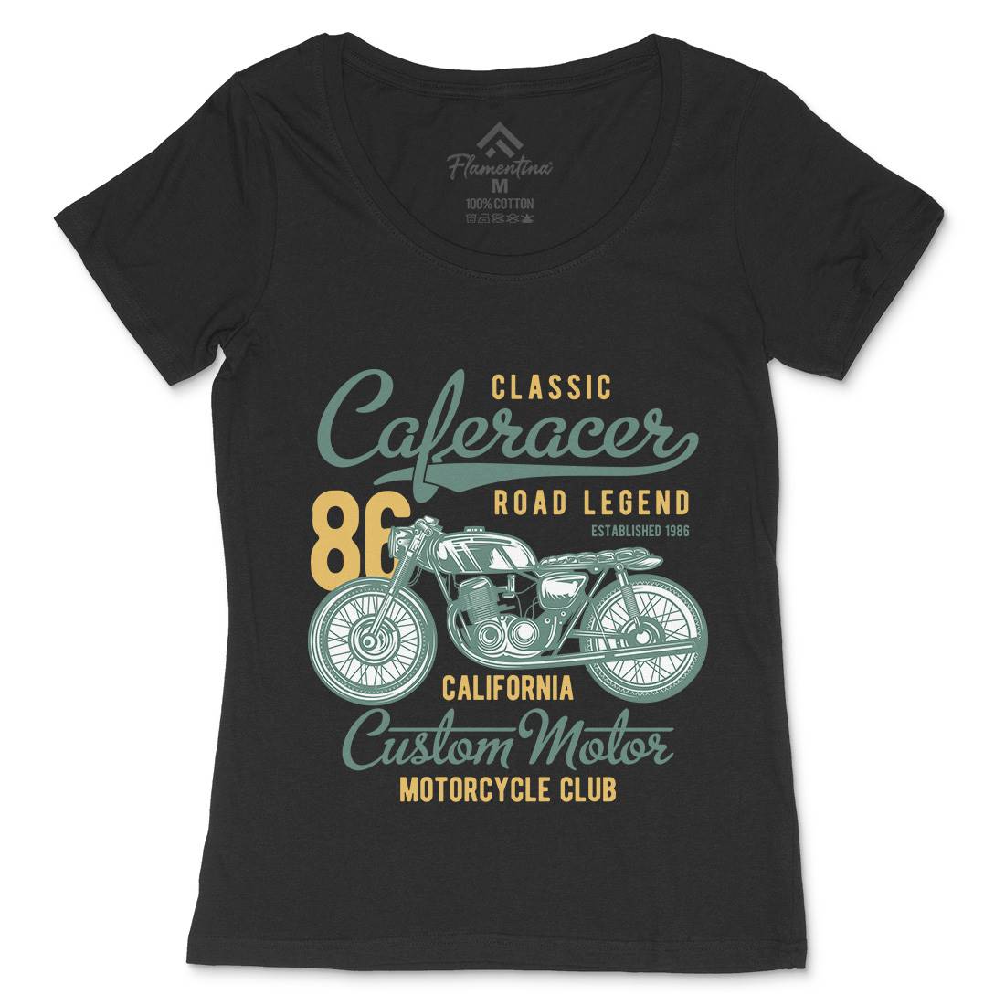 Caferacer Womens Scoop Neck T-Shirt Motorcycles B834