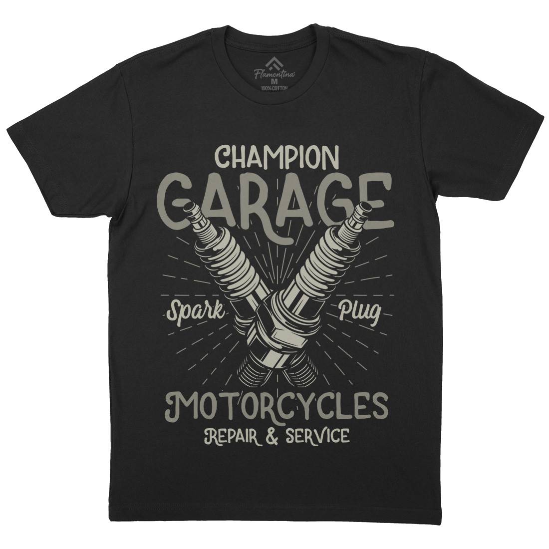 Champion Garage Mens Crew Neck T-Shirt Motorcycles B835