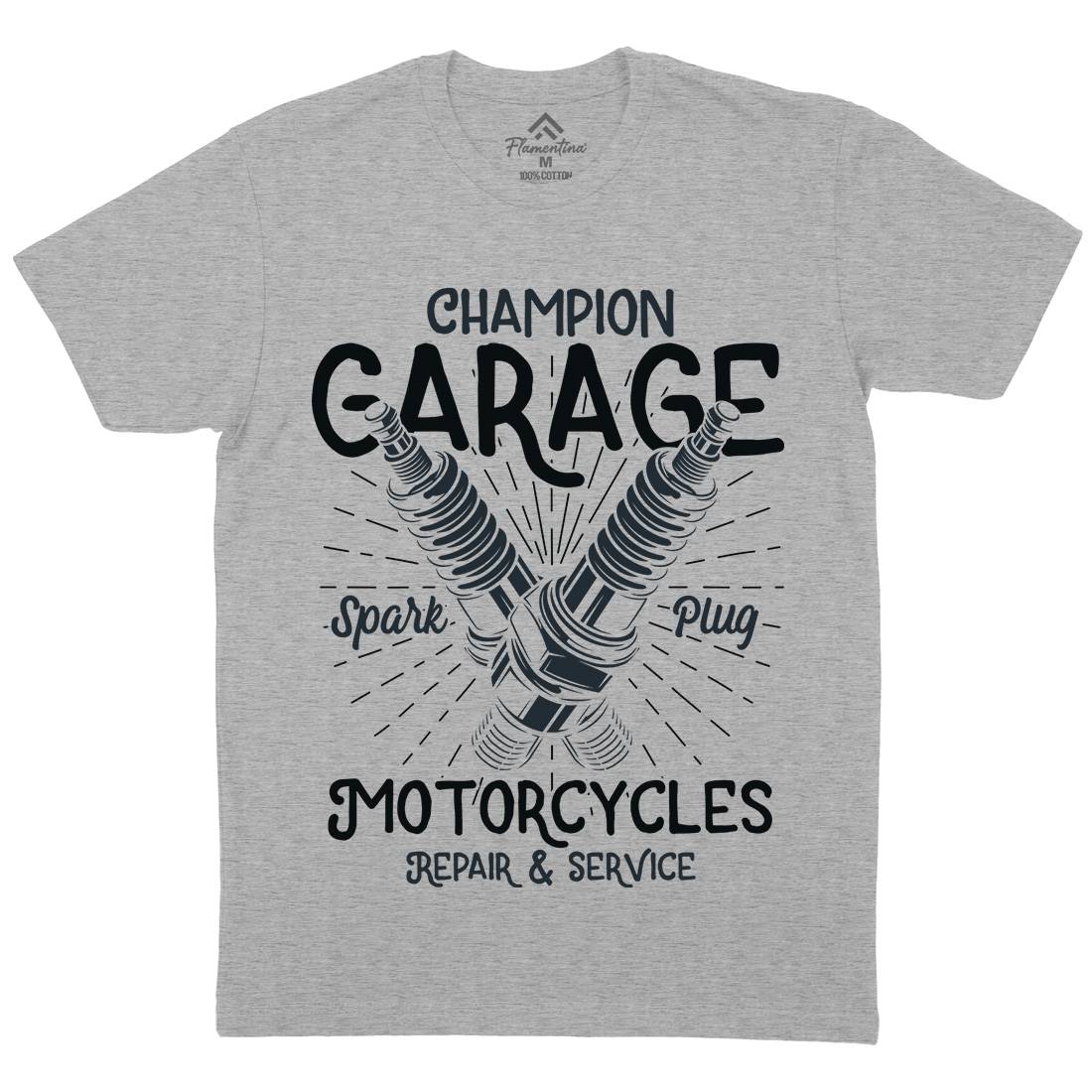 Champion Garage Mens Crew Neck T-Shirt Motorcycles B835