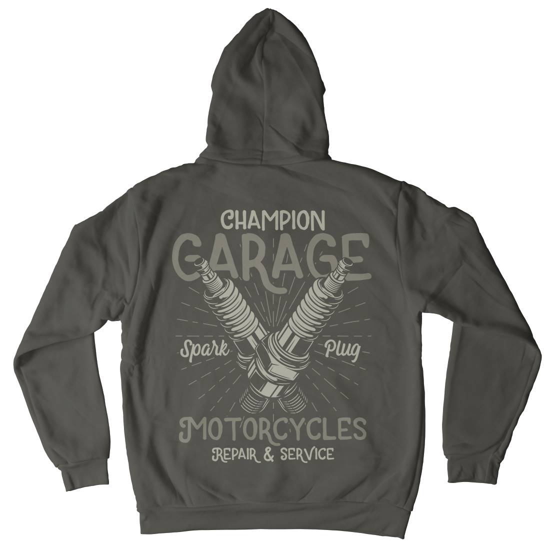 Champion Garage Mens Hoodie With Pocket Motorcycles B835