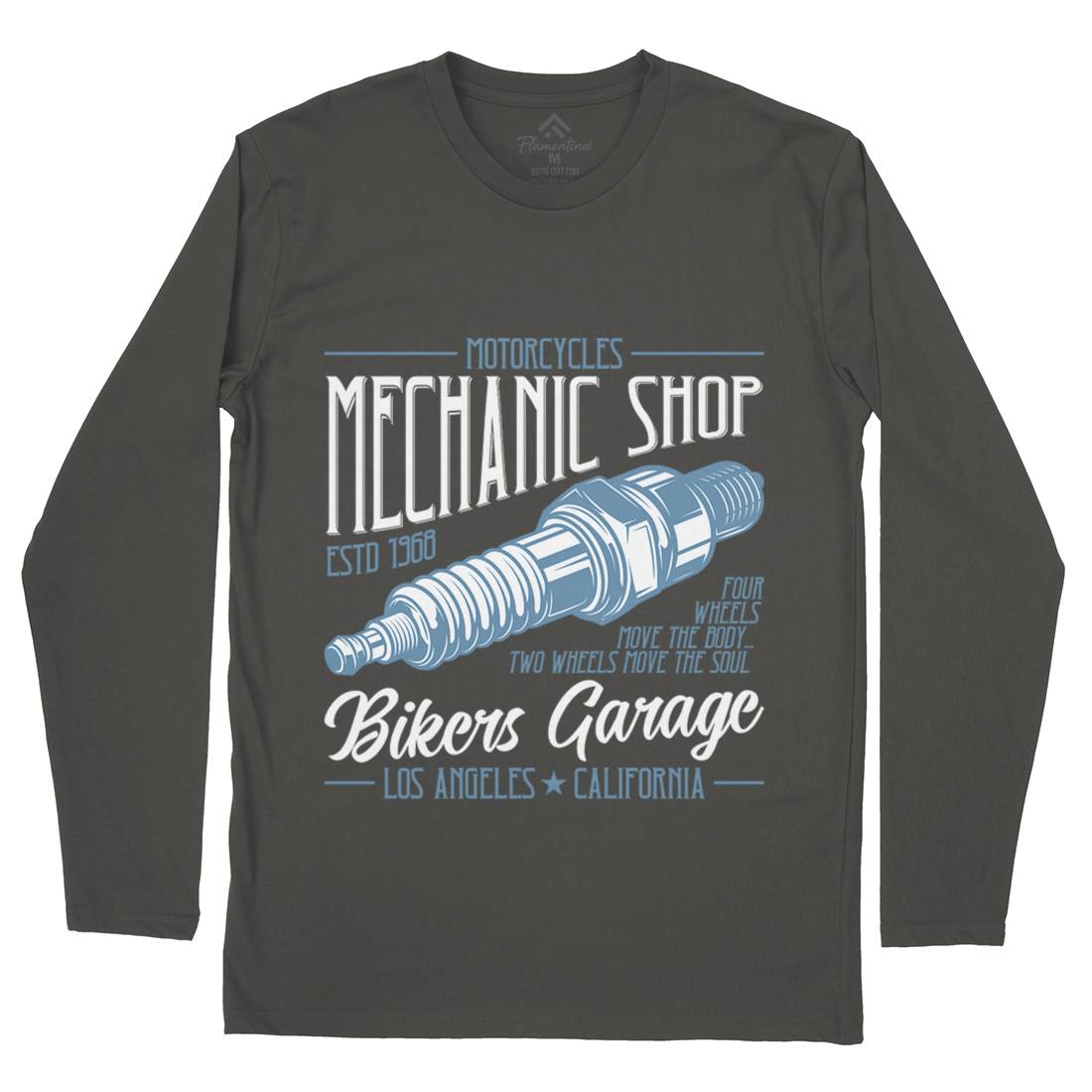 Mechanic Shop Mens Long Sleeve T-Shirt Motorcycles B836