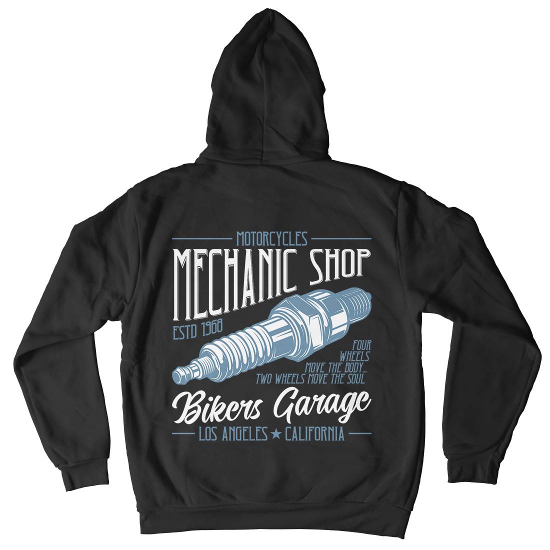 Mechanic Shop Mens Hoodie With Pocket Motorcycles B836