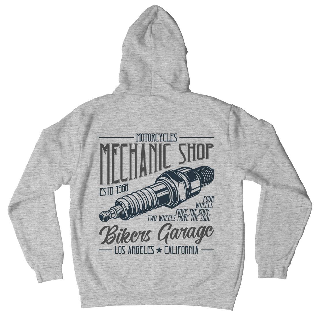 Mechanic Shop Mens Hoodie With Pocket Motorcycles B836