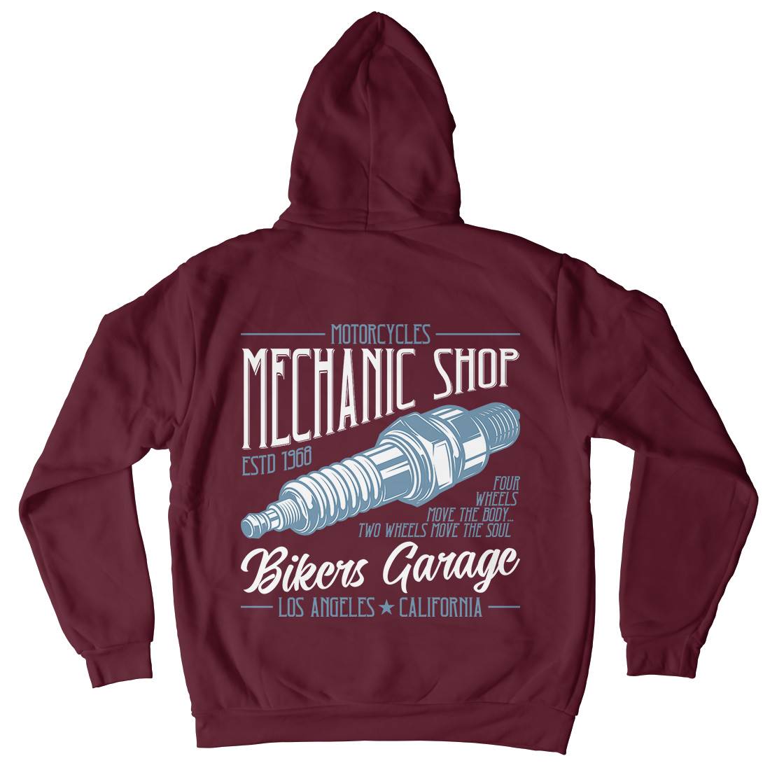 Mechanic Shop Mens Hoodie With Pocket Motorcycles B836