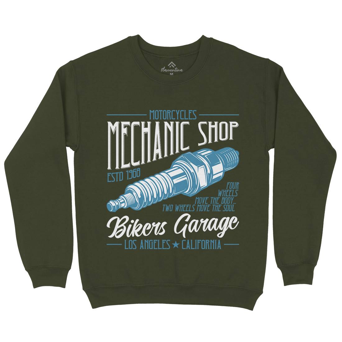 Mechanic Shop Mens Crew Neck Sweatshirt Motorcycles B836