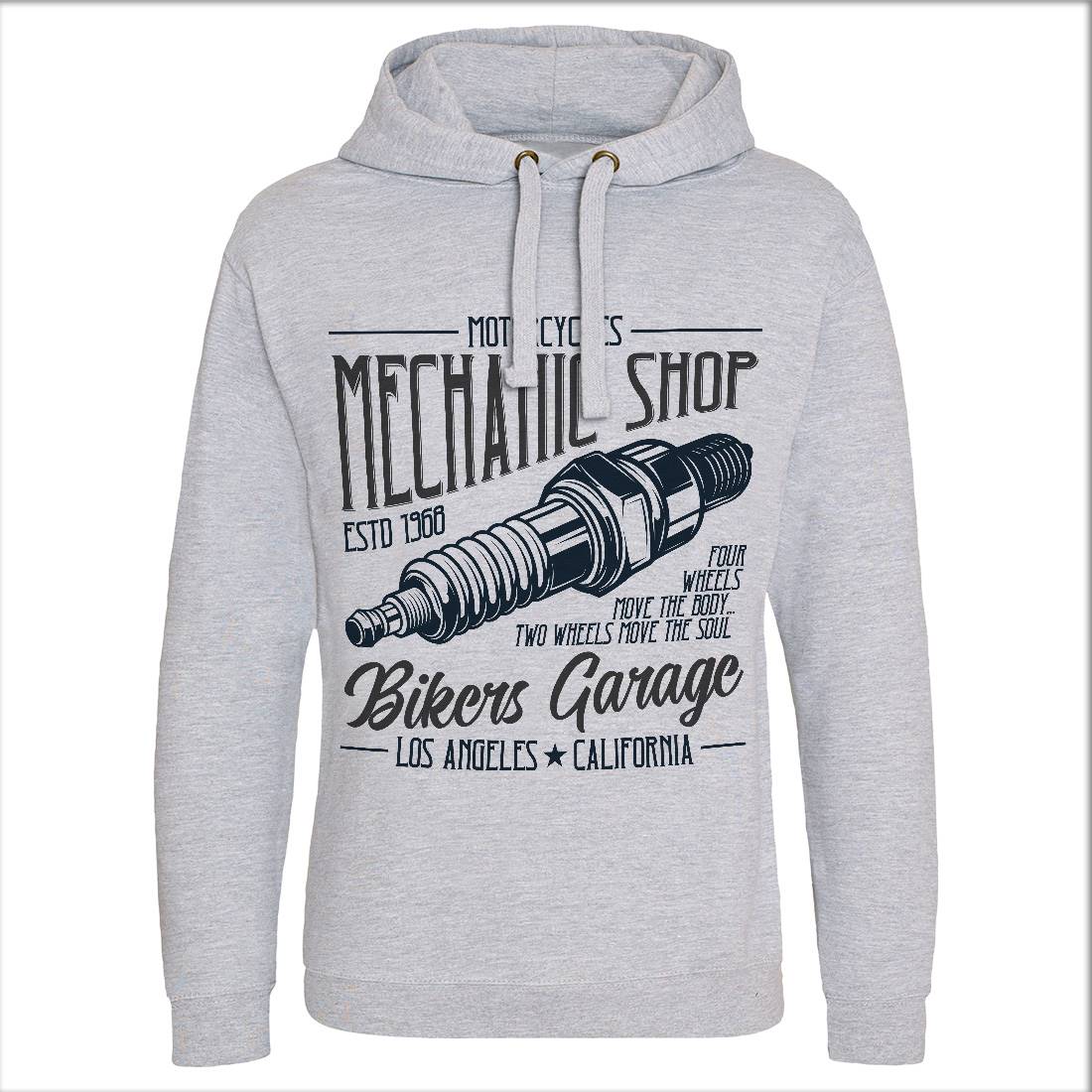 Mechanic Shop Mens Hoodie Without Pocket Motorcycles B836