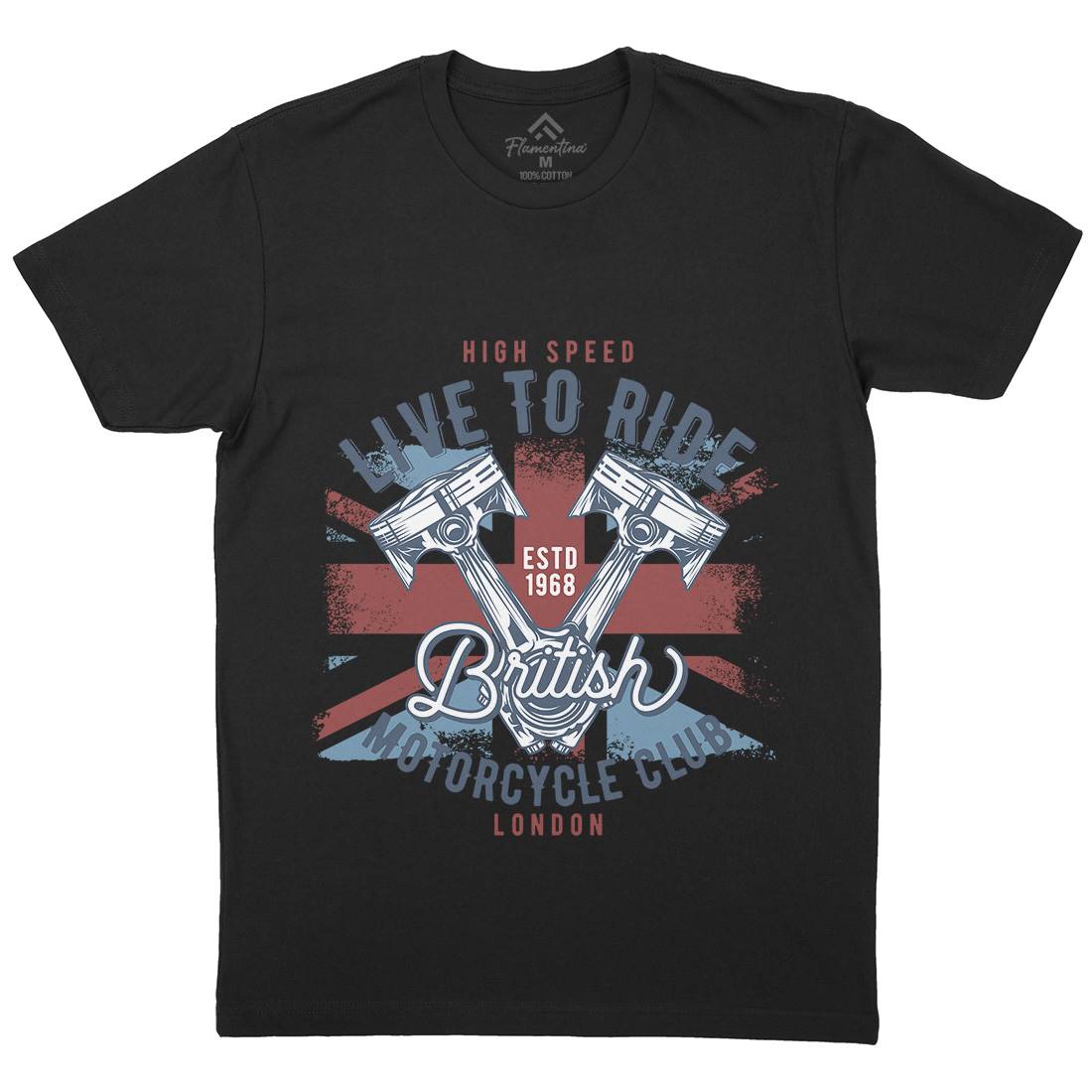 Live To Ride Mens Crew Neck T-Shirt Motorcycles B837