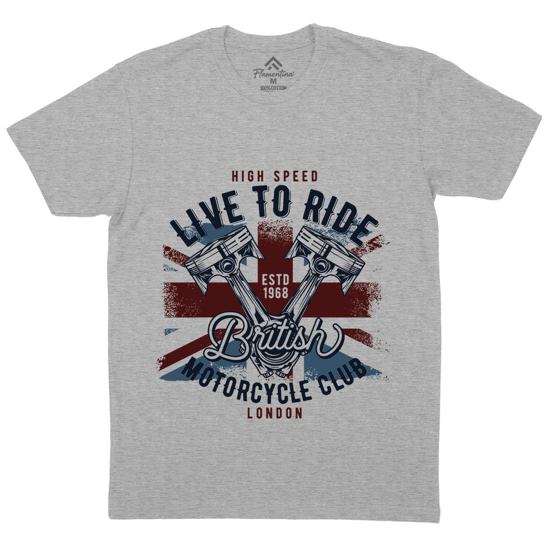 Live To Ride Mens Crew Neck T-Shirt Motorcycles B837
