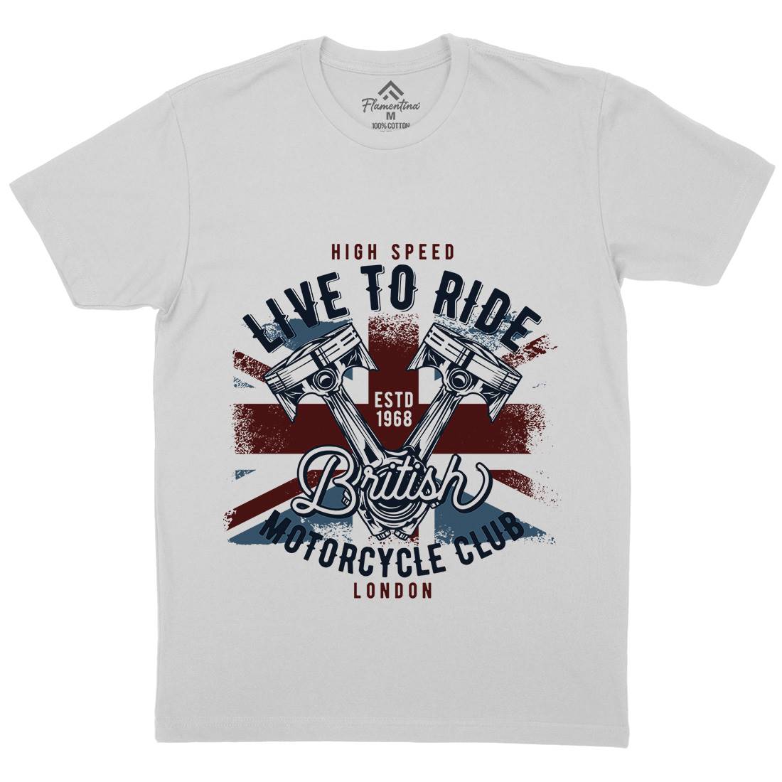 Live To Ride Mens Crew Neck T-Shirt Motorcycles B837