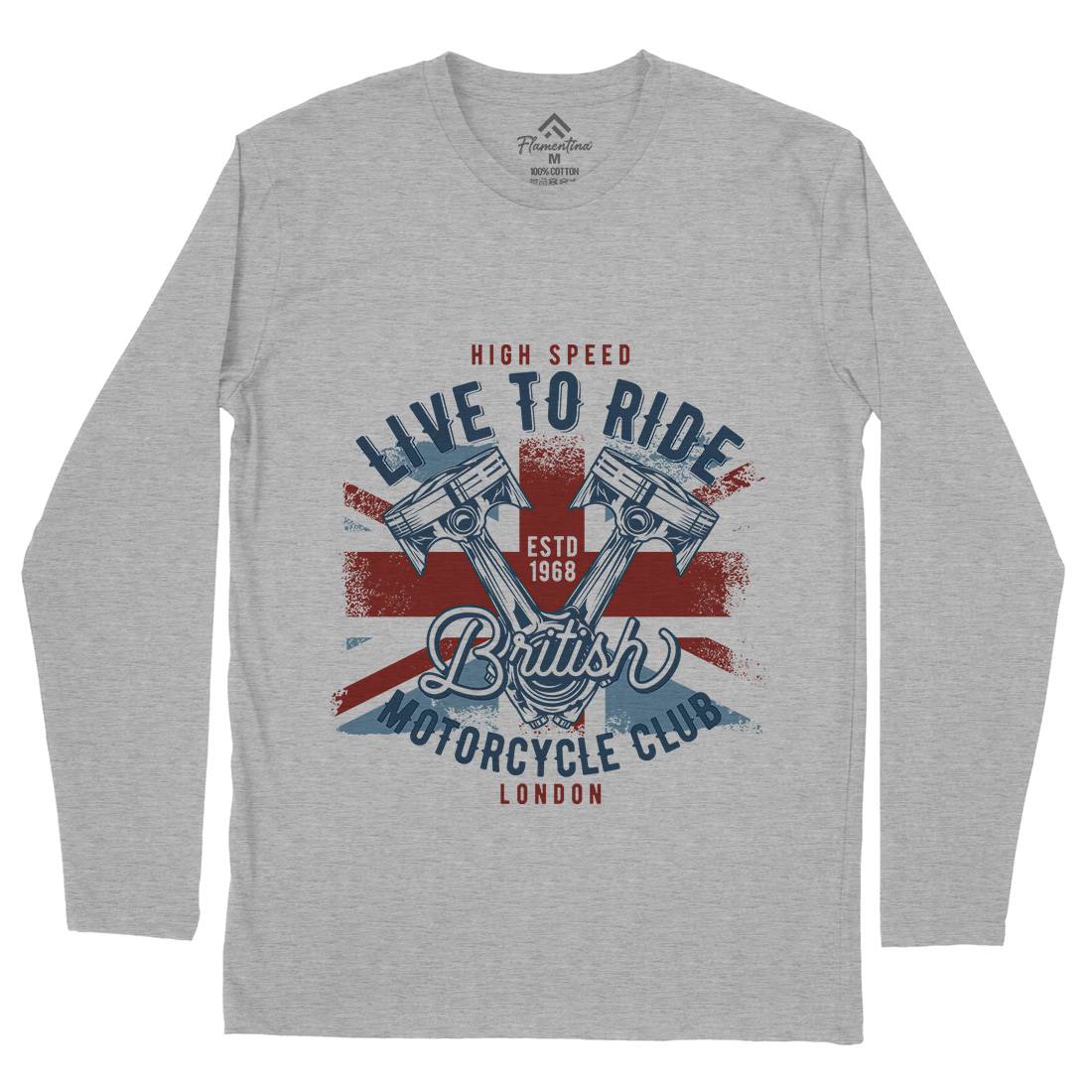 Live To Ride Mens Long Sleeve T-Shirt Motorcycles B837