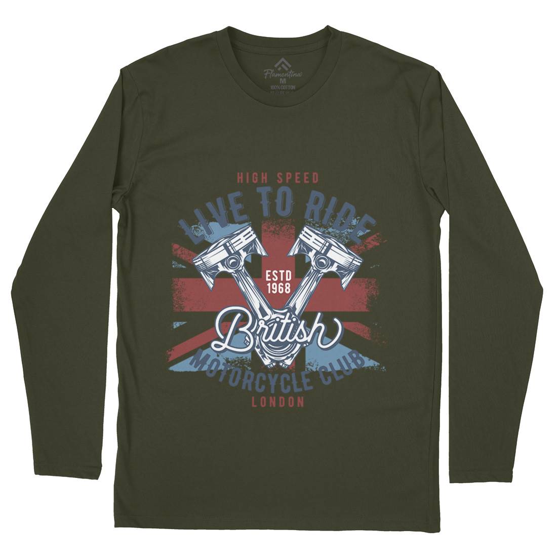 Live To Ride Mens Long Sleeve T-Shirt Motorcycles B837