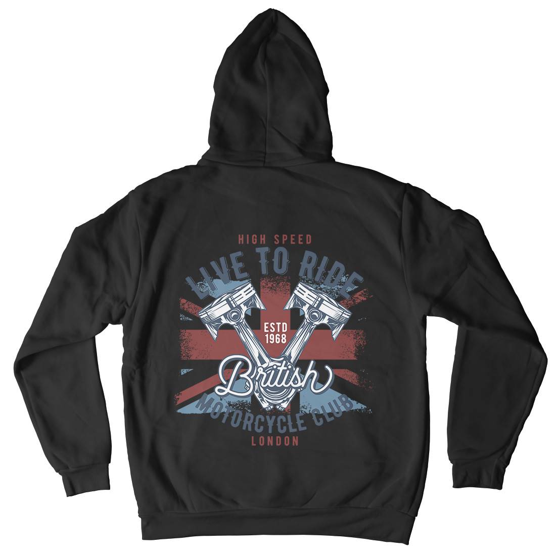 Live To Ride Mens Hoodie With Pocket Motorcycles B837